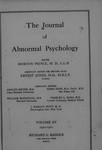 The Journal of Abnormal Psychology, Vol. 15