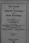 The Journal of Abnormal Psychology, Vol. 16