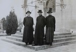 Fr. André Boland at the Shanghai Catholic cemetery with two other missionaries