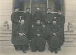 Group picture of Bishop Zhu Kaimin with visiting Canadians Jesuits by Fr. Charles Meeus