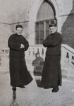 Fr. Nicolas Wenders and Fr. Paul Gilson in the courtyard of the residence