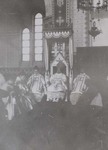 Bp. Cheng Youyou seated on throne during pontifical mass at the cathedral