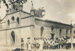 Chinese Catholic villagers in front of their old church