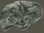 Sculpture of Chinese girls fighting a snake`