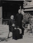 Newly consecrated Bishop Yu Pin with Fr. Paul Gilson at the procurement house of the Xuanhua apostolic vicariate in Beijing