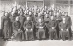 Cardinal Thomas Tien Ken-sin and Bishop Joseph Tchang with the Discipuli Domini priests and seminarians