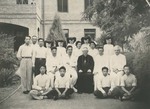 Cardinal Tien with the staff of the St. Vincent Hospital