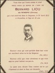 Death memorial prayer card for Bernard Liou