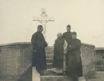 Samists and Fr. Vincent Lebbe in front of the cross of the monastery of the Beatitude