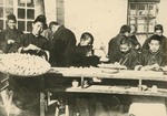 Minor seminarians making Chinese dumplings