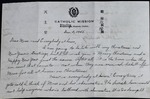 Letter from Fr. Leonard Amrhein to Catherine Amrhein. by Fr. Leonard Amrhein C.P.