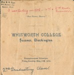 Commencement Program 1898 by Whitworth University