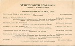 Commencement Program 1907 by Whitworth University