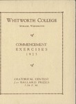 Commencement Program 1923 by Whitworth University