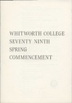 Commencement Program 1969 by Whitworth University