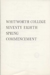 Commencement Program 1968 by Whitworth University