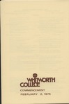 Commencement Program Feb. 1975 by Whitworth University