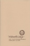Commencement Program Feb. 1972 by Whitworth University