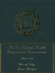 Commencement Program 2002 by Whitworth University