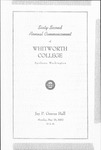 Commencement Program 1952 by Whitworth University