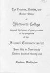 Commencement Program 1921 by Whitworth University