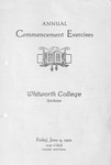 Commencement Program 1922 by Whitworth University