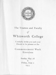 Commencement Program 1933 by Whitworth University