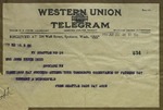 Telegram to Sonora Dodd from Herbert A. Schoenfeld, June 20, 1914 by Herbert A. Schoenfeld