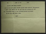 Telegram to Mr. and Mrs. Bert Cummings from the Rowlands and the Dodds, June 15, 1941