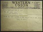 Telegram to Sonora Dodd from Ball and Dodd Funeral Home, May 26, 1943 by Unidentified