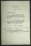 Letter to Sonora Dodd from the White House, May 4, 1950 by Unidentified