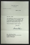 Letter to Sonora Dodd from the White House, June 19, 1958 by Unidentified