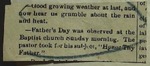 Newspaper Clipping from Sharpsville Advertiser, July 1, 1914