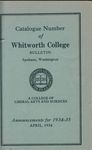 Catalogue Number of Whitworth College 1934-1935